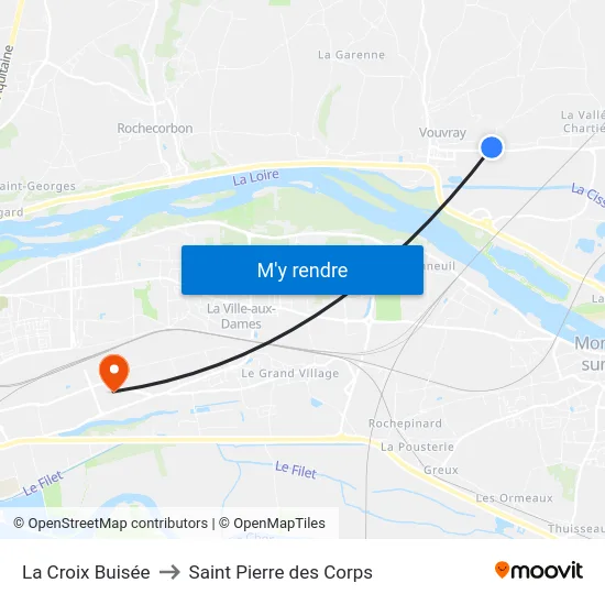 La Croix Buisée to Saint Pierre des Corps map