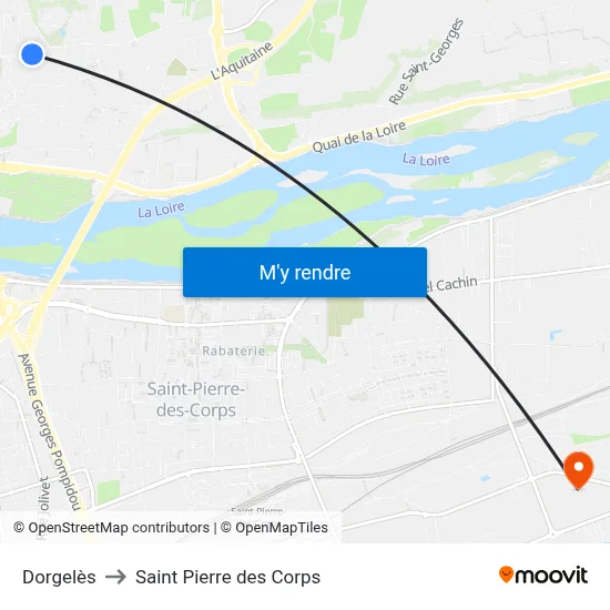 Dorgelès to Saint Pierre des Corps map