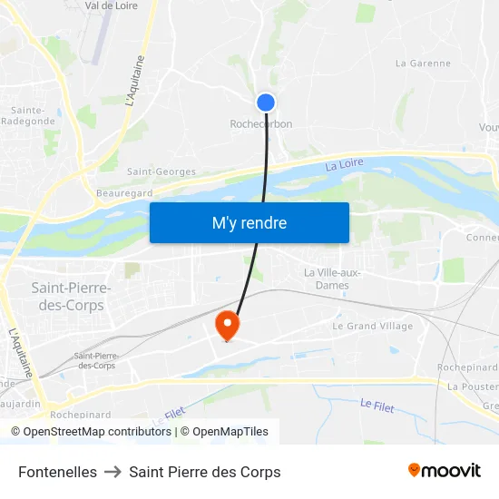 Fontenelles to Saint Pierre des Corps map
