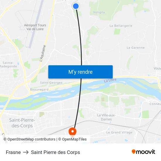 Frasne to Saint Pierre des Corps map