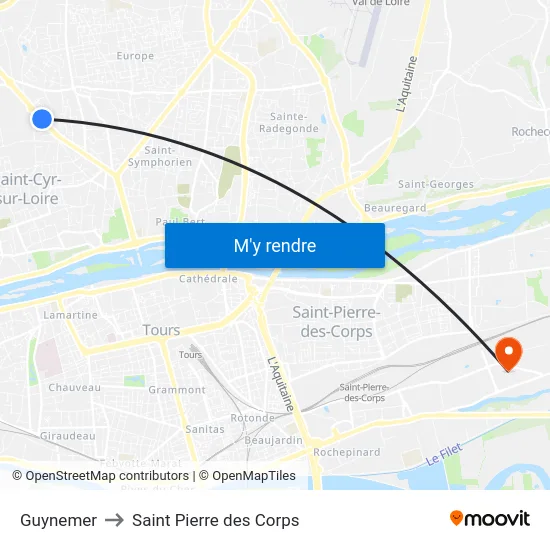Guynemer to Saint Pierre des Corps map