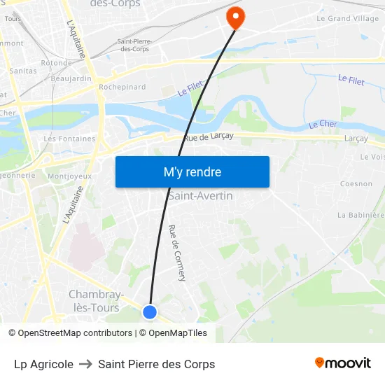 Lp Agricole to Saint Pierre des Corps map