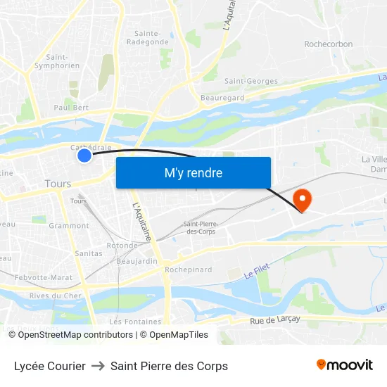 Lycée Courier to Saint Pierre des Corps map