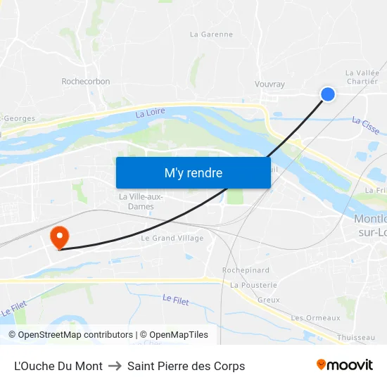 L'Ouche Du Mont to Saint Pierre des Corps map