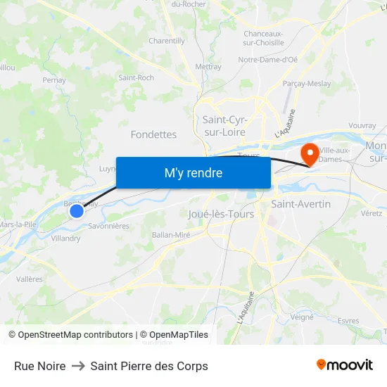 Rue Noire to Saint Pierre des Corps map