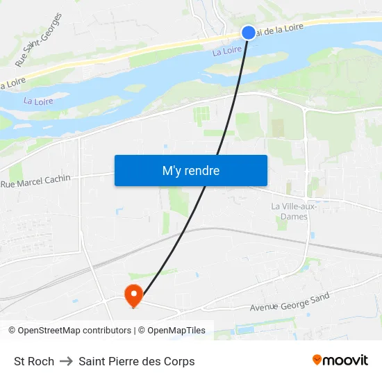 St Roch to Saint Pierre des Corps map