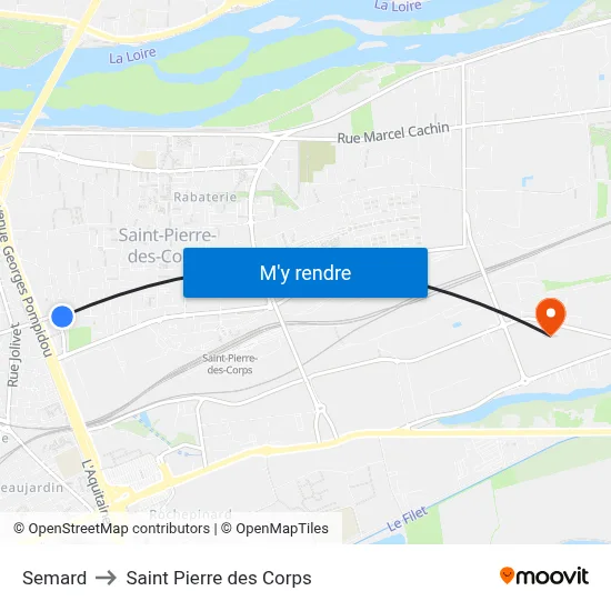 Semard to Saint Pierre des Corps map
