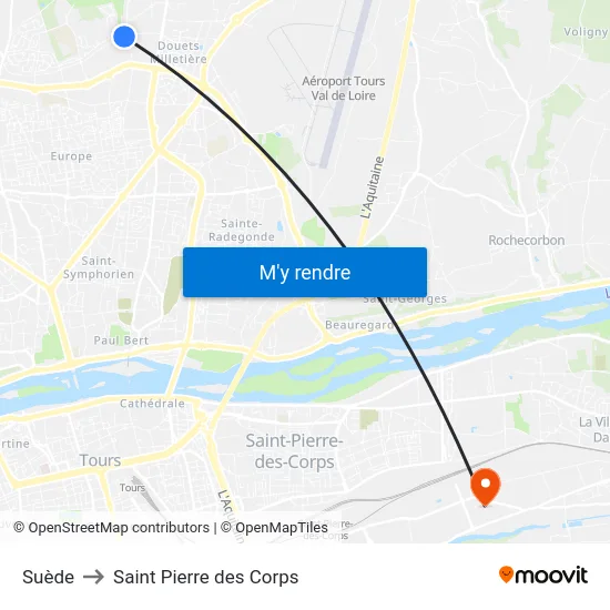 Suède to Saint Pierre des Corps map
