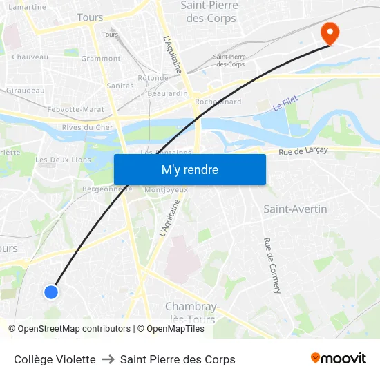 Collège Violette to Saint Pierre des Corps map