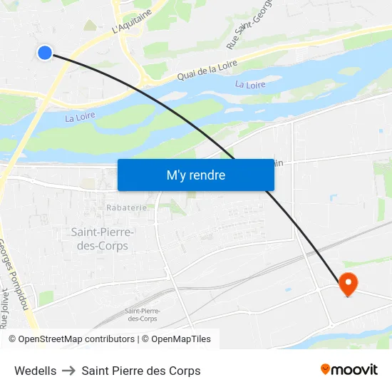 Wedells to Saint Pierre des Corps map