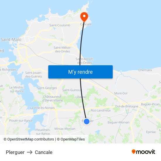 Plerguer to Cancale map