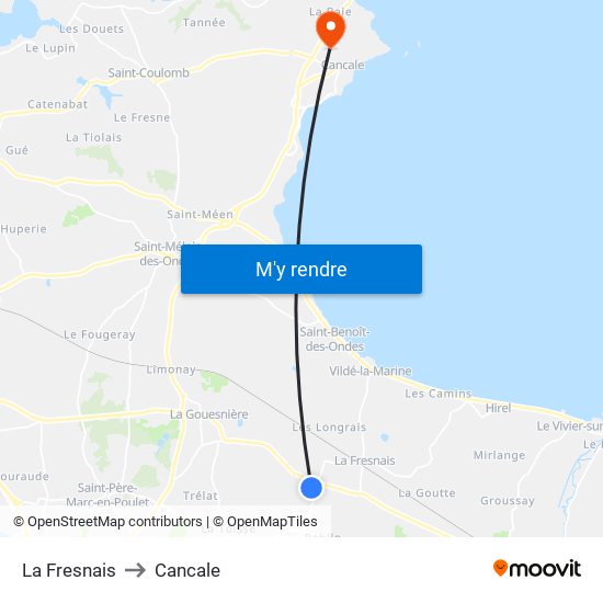 La Fresnais to Cancale map