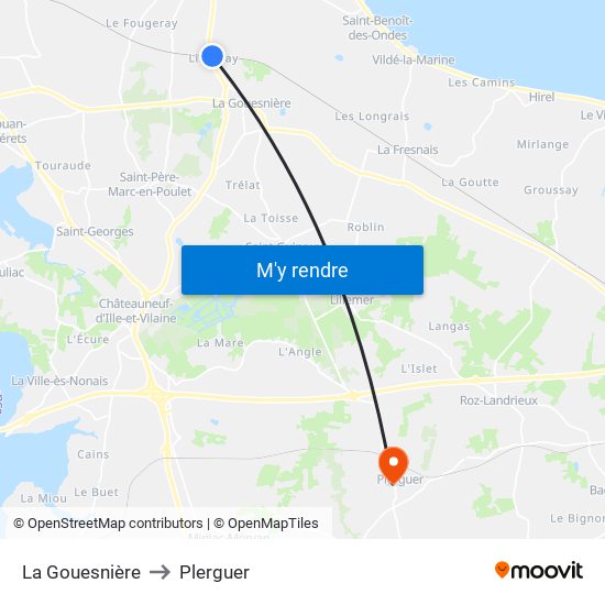 La Gouesnière to Plerguer map