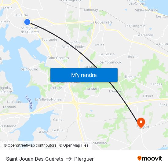 Saint-Jouan-Des-Guérets to Plerguer map