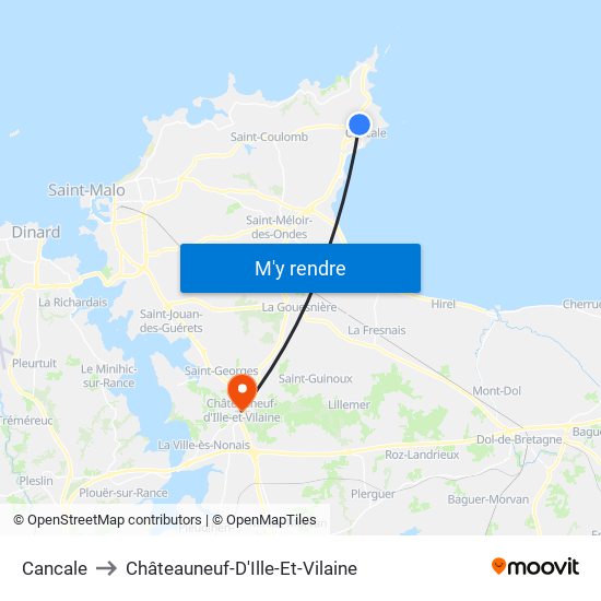 Cancale to Châteauneuf-D'Ille-Et-Vilaine map