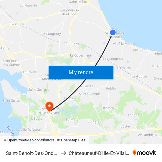 Saint-Benoît-Des-Ondes to Châteauneuf-D'Ille-Et-Vilaine map