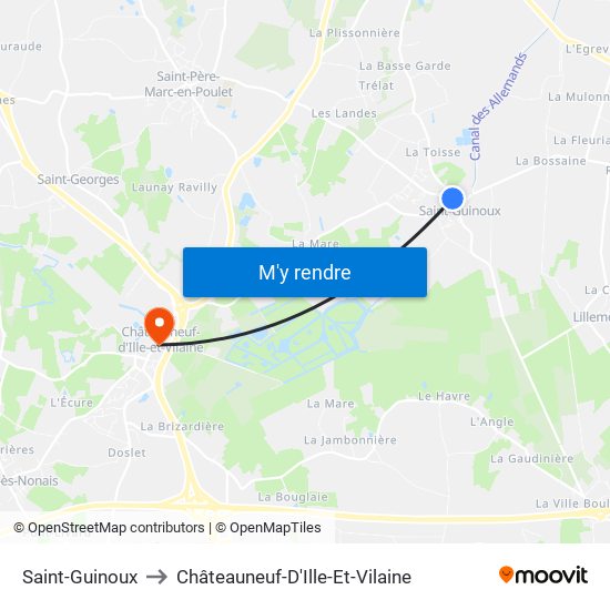 Saint-Guinoux to Châteauneuf-D'Ille-Et-Vilaine map