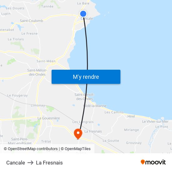 Cancale to La Fresnais map
