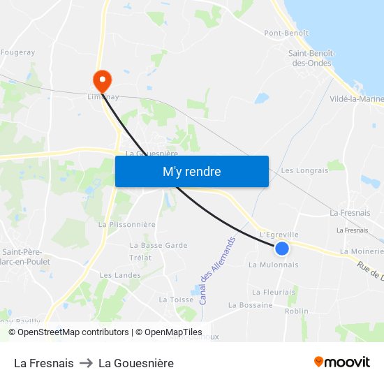 La Fresnais to La Gouesnière map