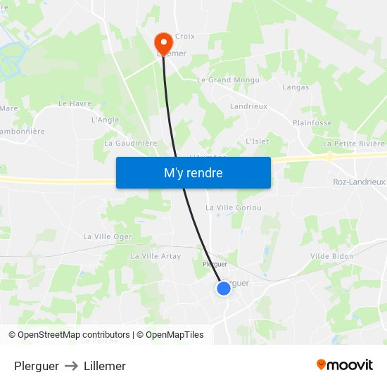 Plerguer to Lillemer map