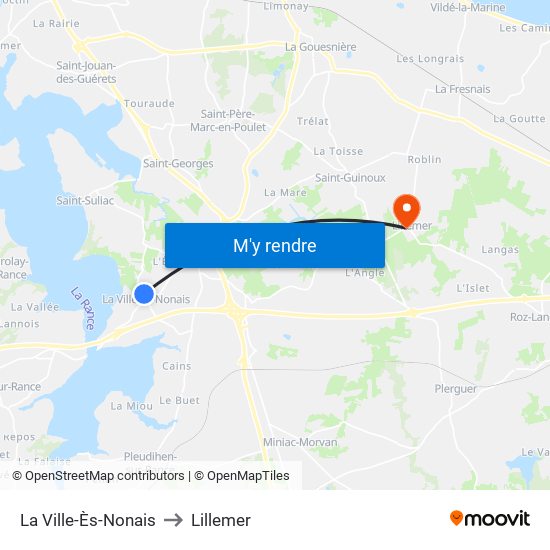 La Ville-Ès-Nonais to Lillemer map