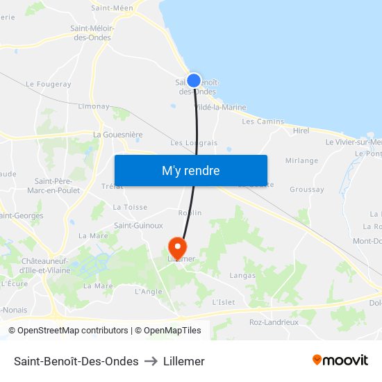 Saint-Benoît-Des-Ondes to Lillemer map