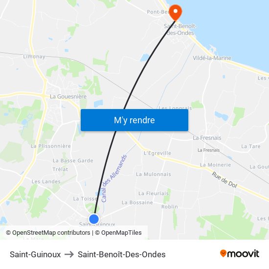 Saint-Guinoux to Saint-Benoît-Des-Ondes map