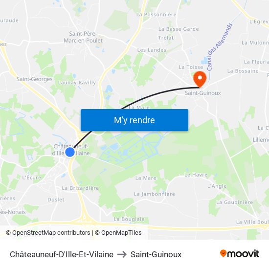 Châteauneuf-D'Ille-Et-Vilaine to Saint-Guinoux map