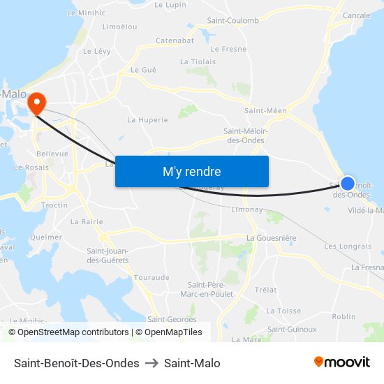 Saint-Benoît-Des-Ondes to Saint-Malo map