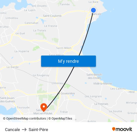Cancale to Saint-Père map