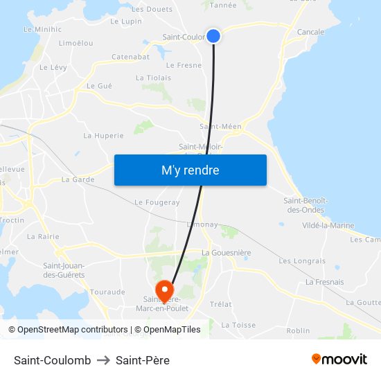 Saint-Coulomb to Saint-Père map
