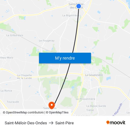 Saint-Méloir-Des-Ondes to Saint-Père map