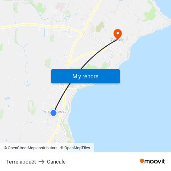 Terrelabouët to Cancale map
