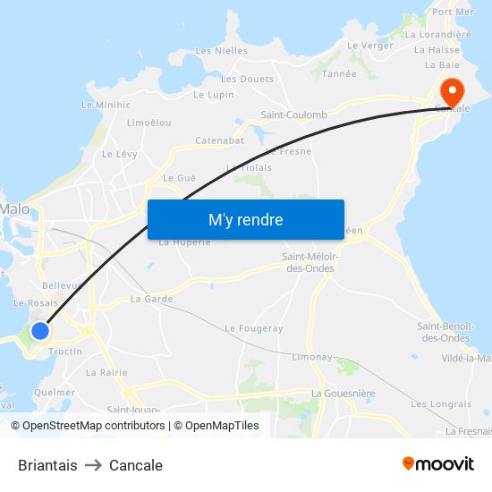 Briantais to Cancale map