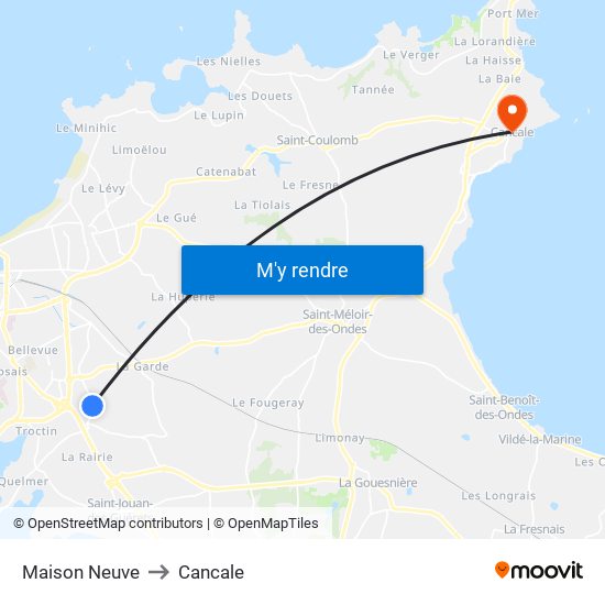 Maison Neuve to Cancale map