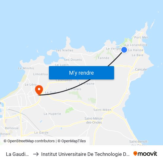 La Gaudichais to Institut Universitaire De Technologie De Saint-Malo map