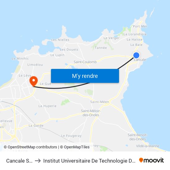 Cancale Stade to Institut Universitaire De Technologie De Saint-Malo map