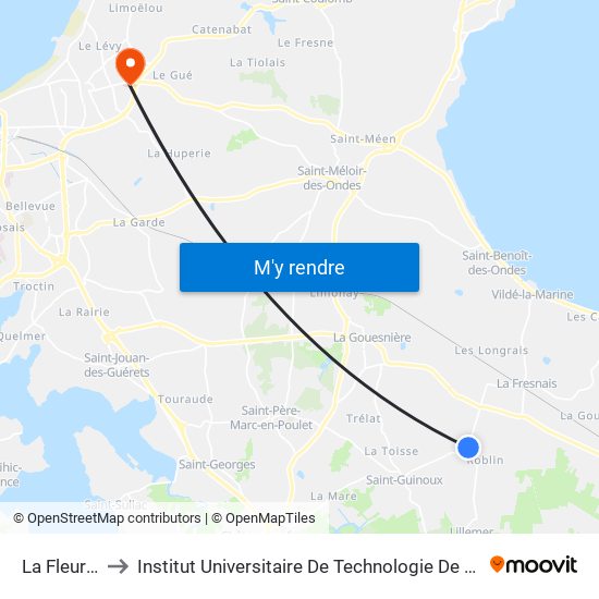 La Fleuriais to Institut Universitaire De Technologie De Saint-Malo map