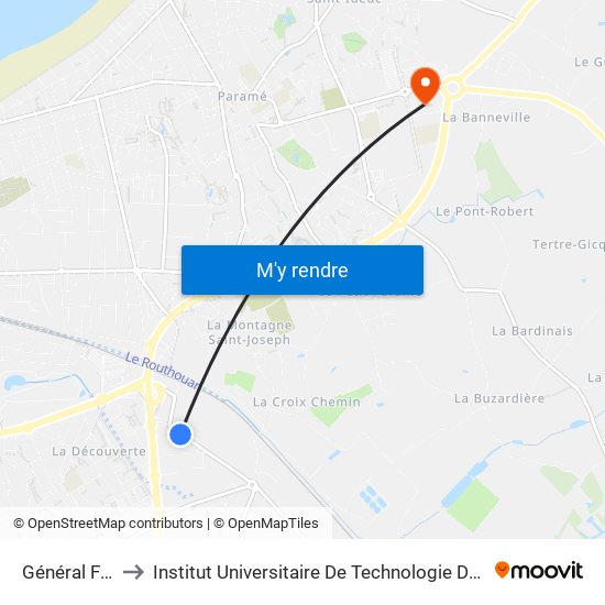 Général Ferrié to Institut Universitaire De Technologie De Saint-Malo map