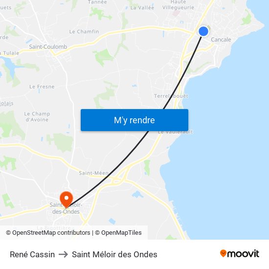 René Cassin to Saint Méloir des Ondes map