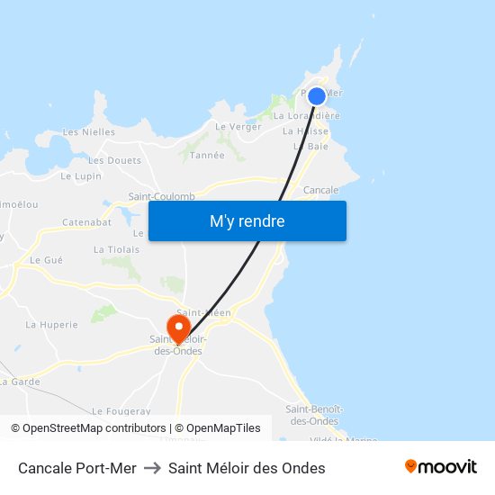 Cancale Port-Mer to Saint Méloir des Ondes map