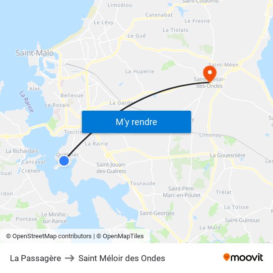 La Passagère to Saint Méloir des Ondes map