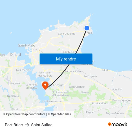 Port Briac to Saint Suliac map