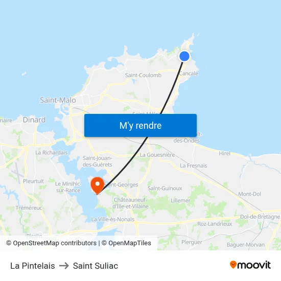 La Pintelais to Saint Suliac map