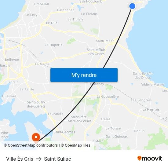 Ville Ès Gris to Saint Suliac map