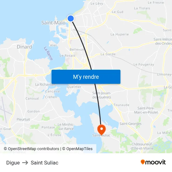 Digue to Saint Suliac map