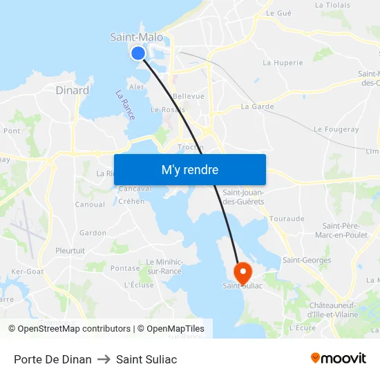 Porte De Dinan to Saint Suliac map