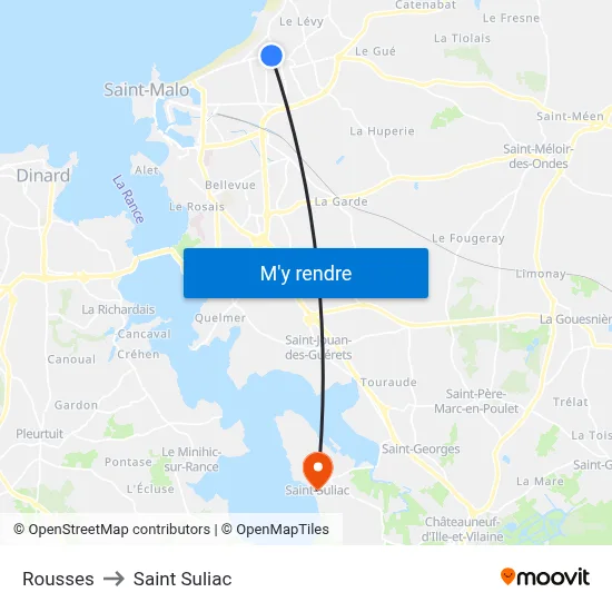 Rousses to Saint Suliac map
