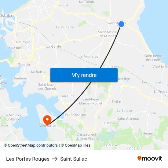 Les Portes Rouges to Saint Suliac map