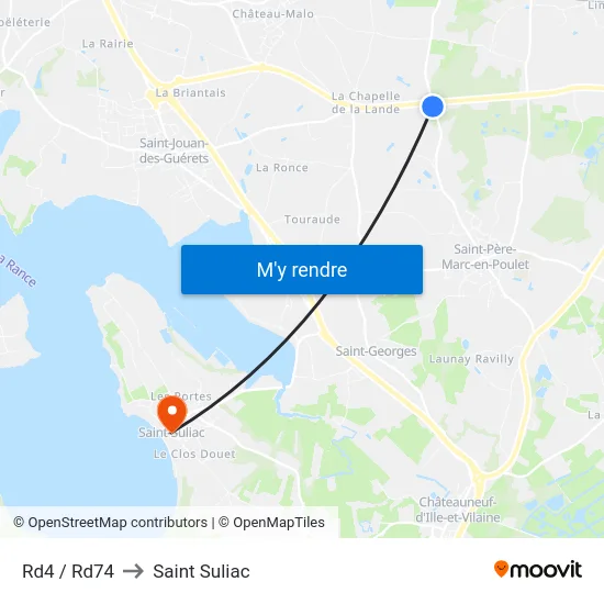Rd4 / Rd74 to Saint Suliac map